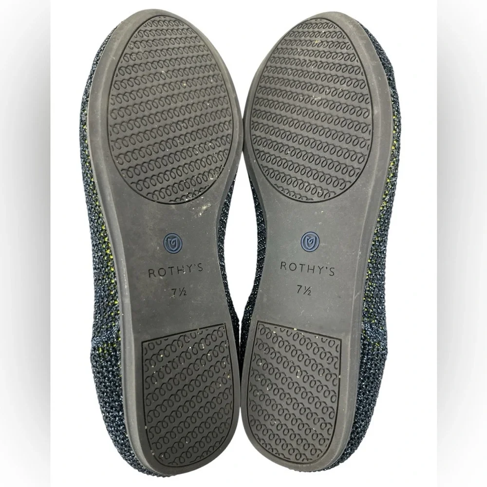 Rothys The Loafer Metallic Lattice Stitch Shimmery Navy